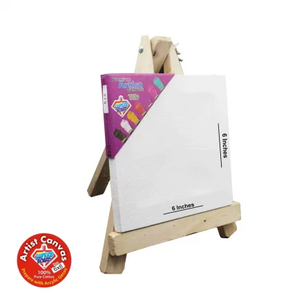Canvas Board with Wooden Stand 6x6 inch