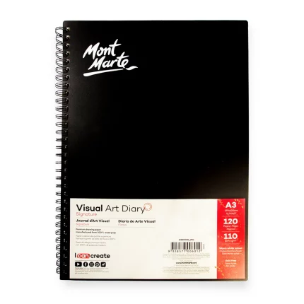 Mont Marte Spiral Visual Art Diary Sketchbook A3 Size 120 Pages